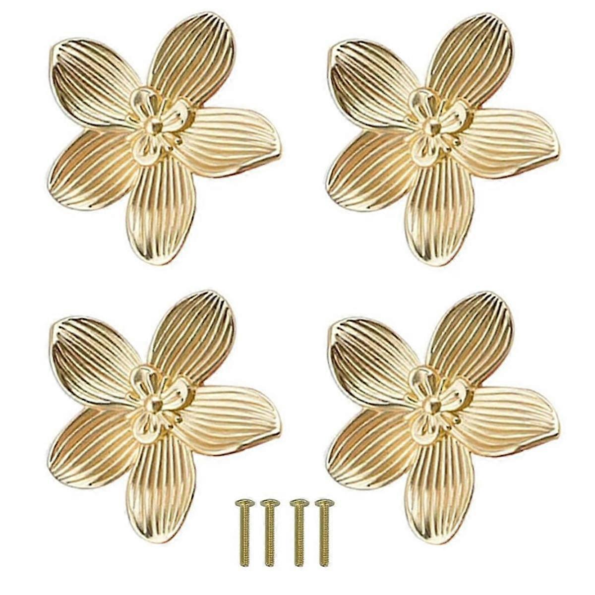 Flower Drawer Knobs Petal Cabinet Knobs Dresser Knobs Furniture Drawer Pulls Handles for Wardrobe D