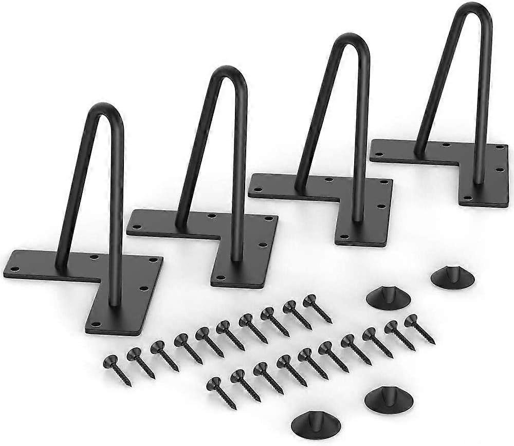 4pcs 10.2cm DIY Metal Table Legs, Hairpin Legs, Diameter10mm Furniture Legs for Coffee Table/Dining Table/Cabinet/Wardrobe