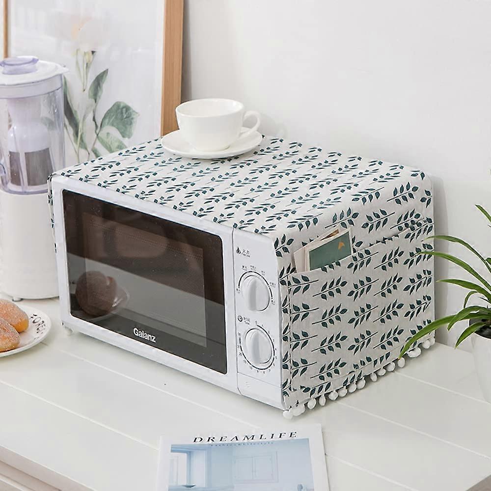 Microwave Oven Dust Proof Cover, Green Wheat Ears Pattern