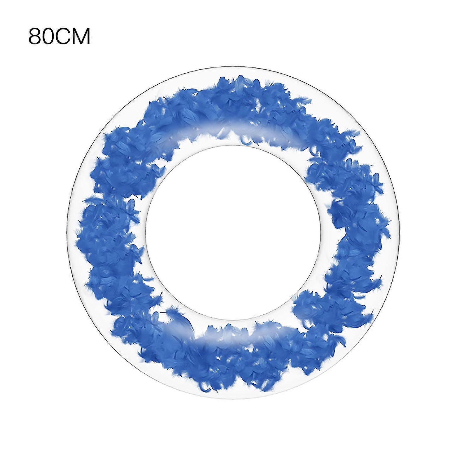 Swimming Ring, Feather Transparent Inflatable Pool Float Ring Portable Swim Ring Floating Tube For Beach - SNNGV