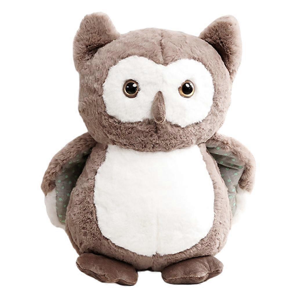 Owl Plush Toy Decor Figure Simulation Soft Owl for Children Dark gray 40cm