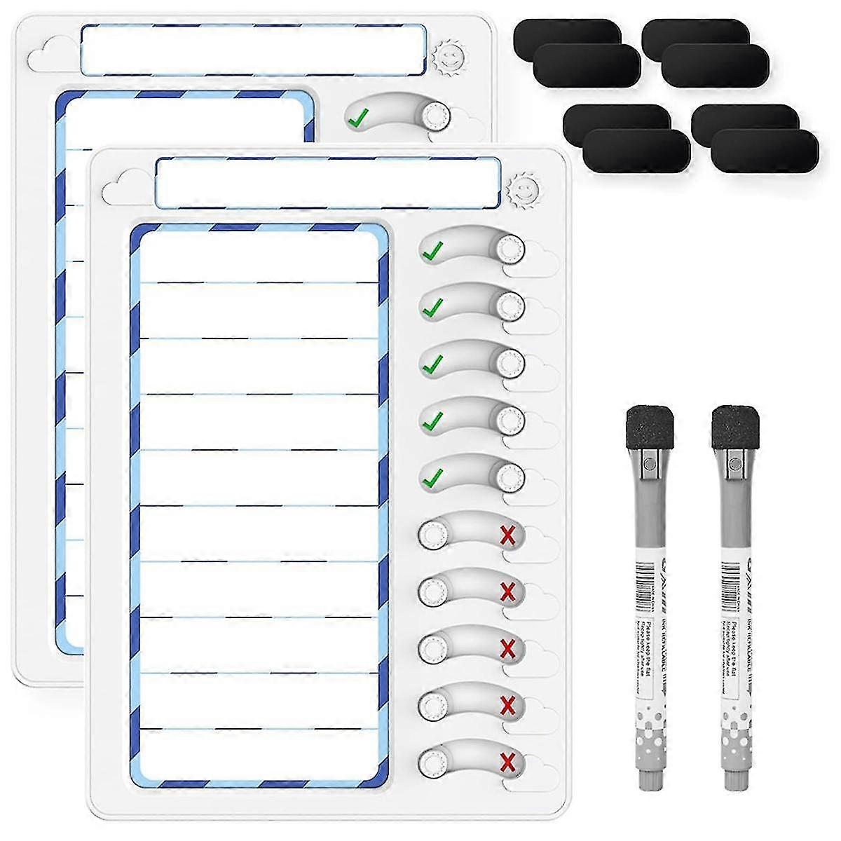 Chore Chart For Kids Dry Erase Chore Board For Kids To Do List Task Board For Fridge With 10 Sliders ,2 Pack G