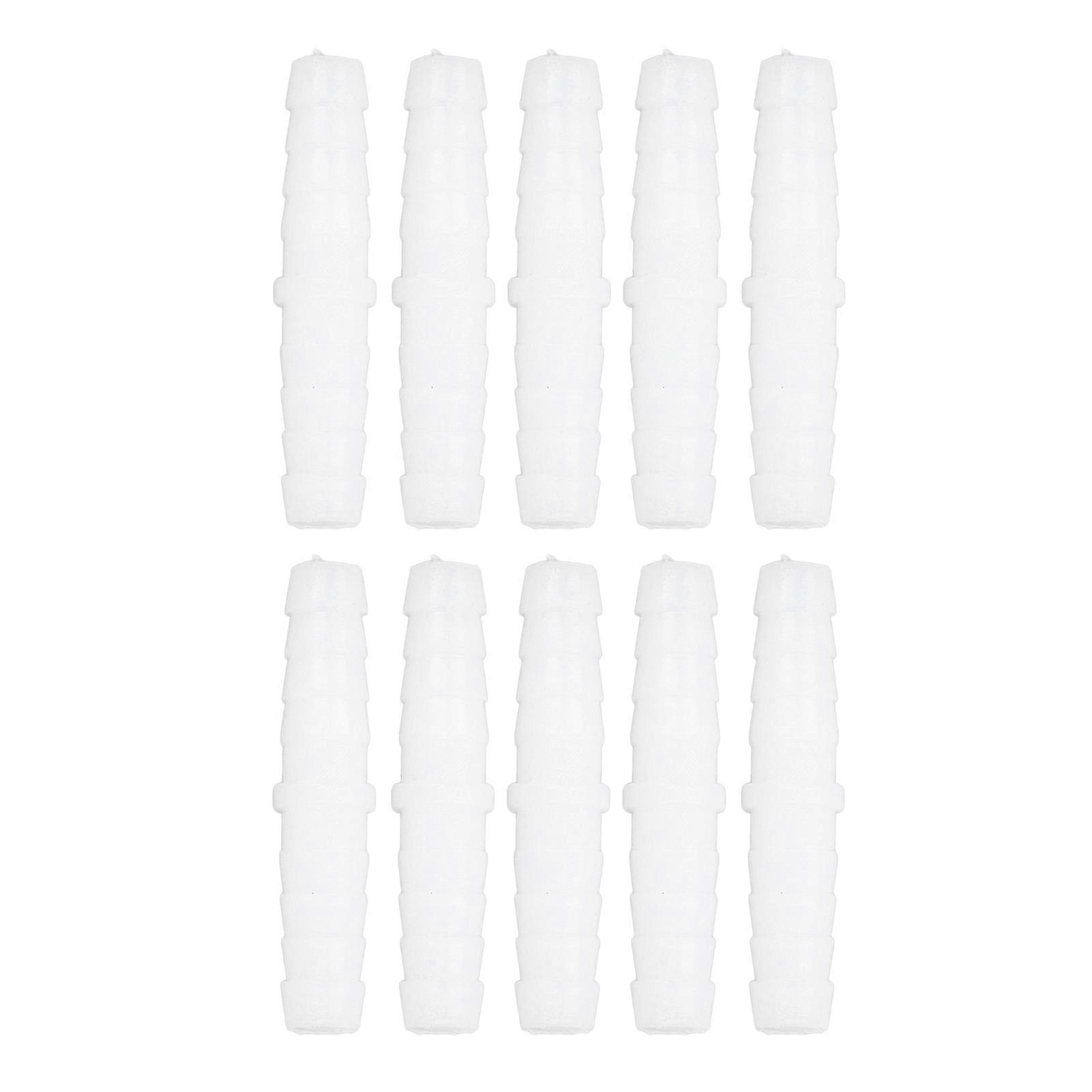 10Pcs Plastic Hose Barb Fitting Straight Equal Barbed Splicer Mender Joint Union Adapter 6-6mm