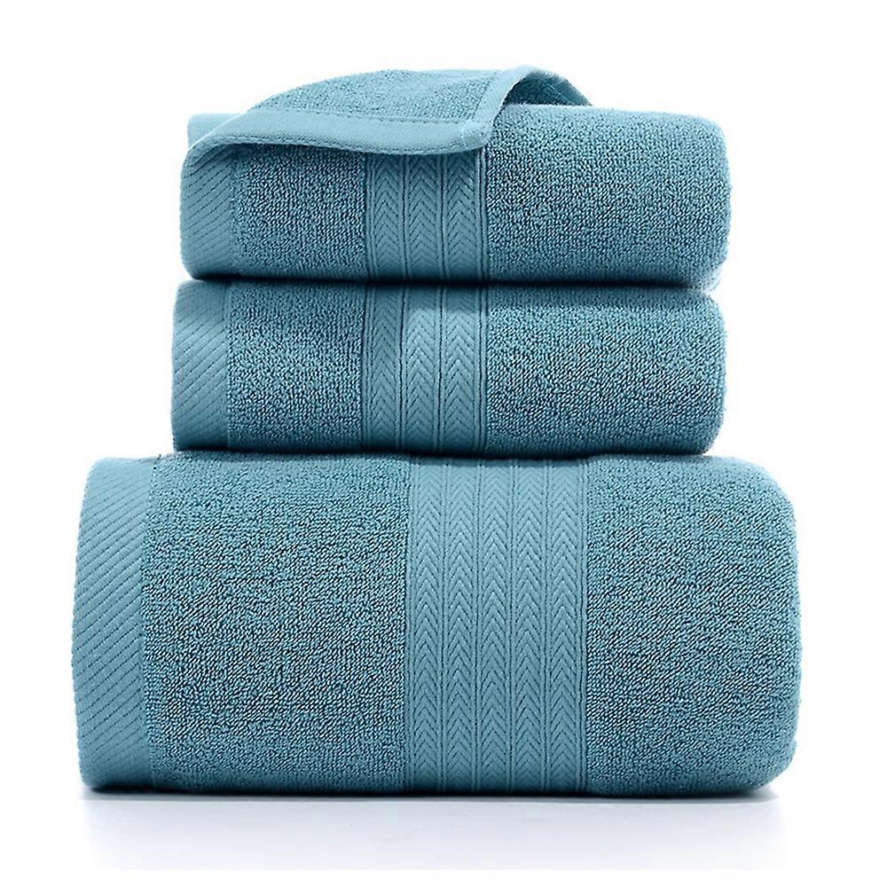 Towels 3-Piece Towel Set,1 Bath Towels,2 Wash Cloths,Ring Spun Cotton Highly Absorbent Towels (Blue)