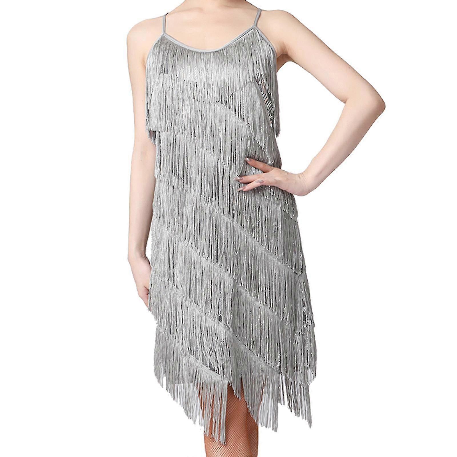 Dámské šaty na klapky 1920s Cha Cha Rumba Módní latinskoamerické taneční šaty M