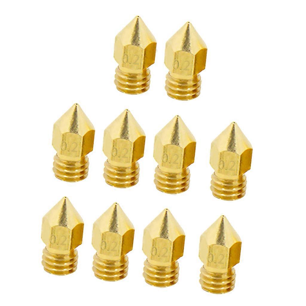 10 Pcs Upgradeable Extruder Nozzle Print Head Set for 3D Printers 3x0.2mm