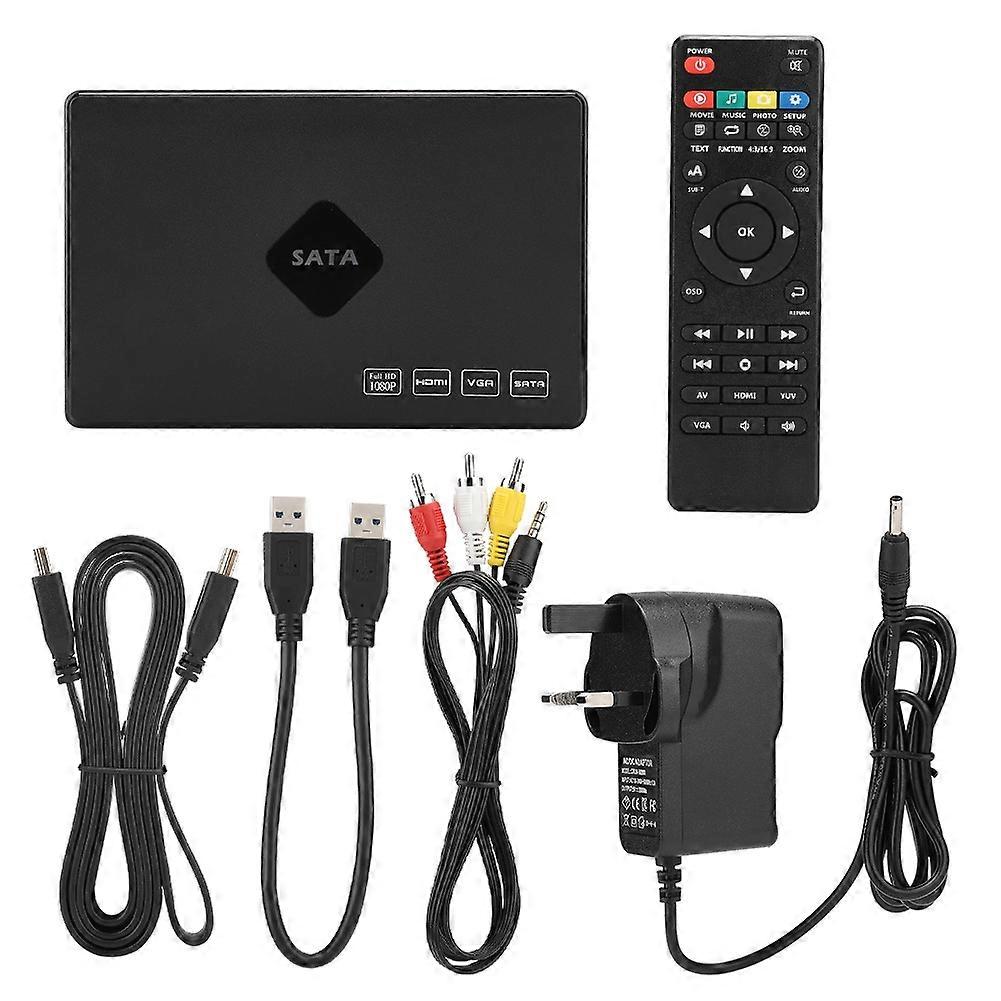 2.5 inch Full HD SATA Hard Disk Player Music Image Video Player 120G Memory 100-240V(UK Plug)