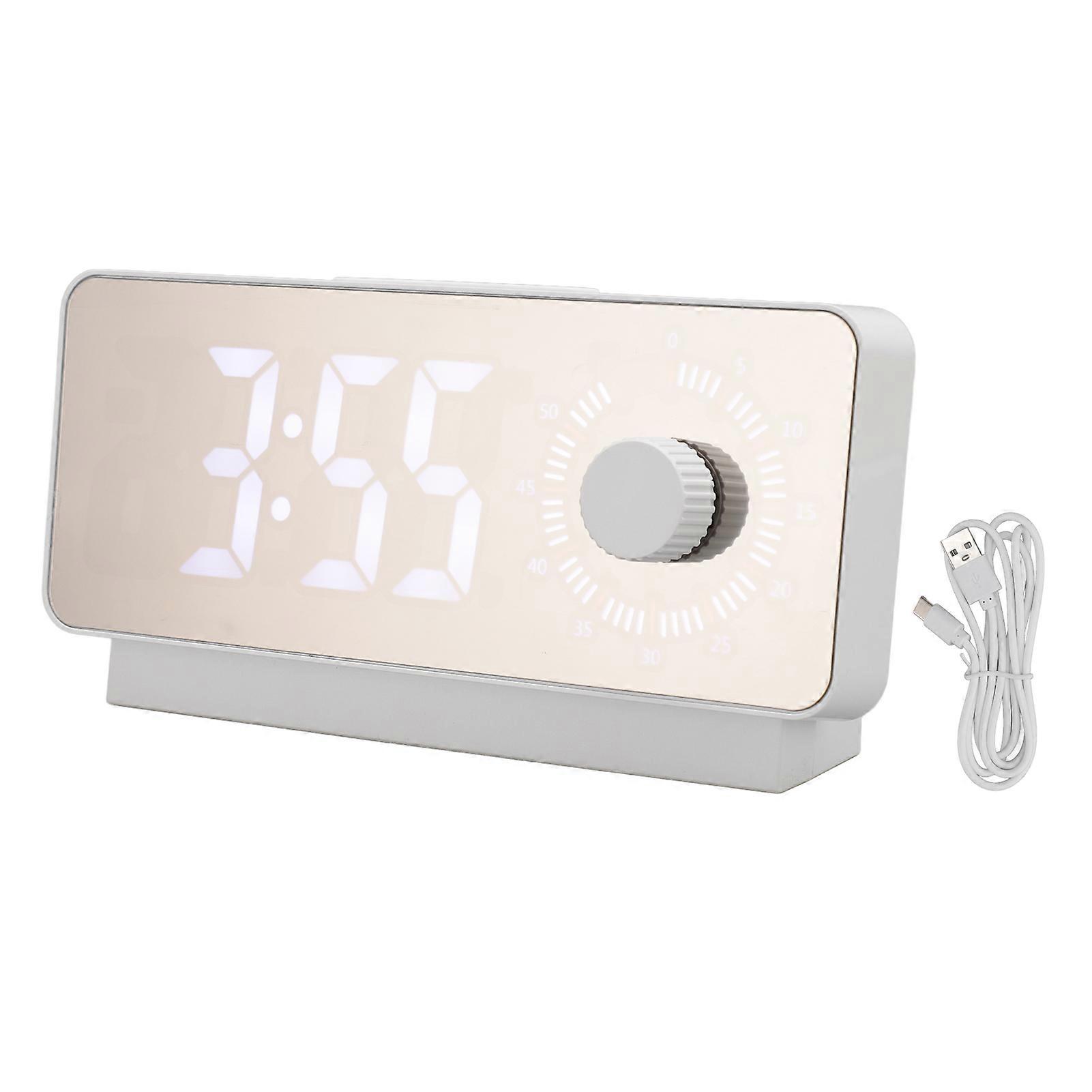 Digital Alarm Clock Rechargeable LED Mirror Alarm Clock -10C?50C Temperature Countdown Clock for Bedroom Office Kitchen Car