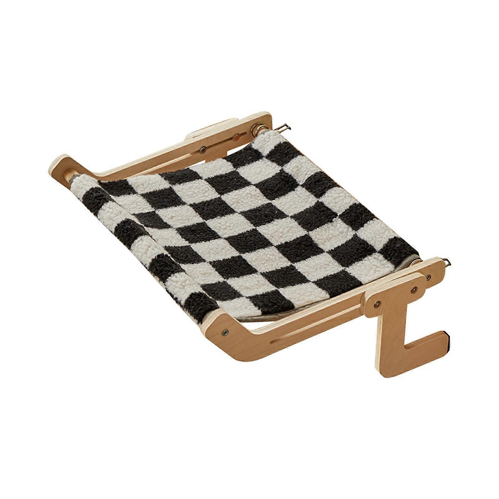 Cat Window Perch Breathable Solid Easy to Adjust Cat Shelf for Kittty Kitten Black and White
