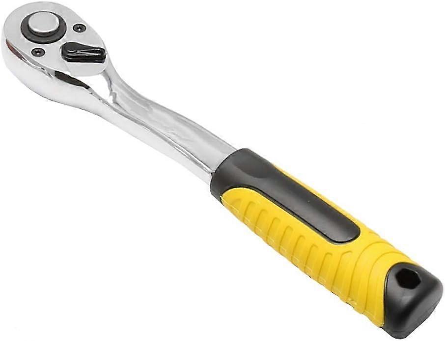 Drive Ratchet Handle Socket Wrench Composite Offset Ratchet Quick Release 24 Tooth Oval Head(1/2-Inch)