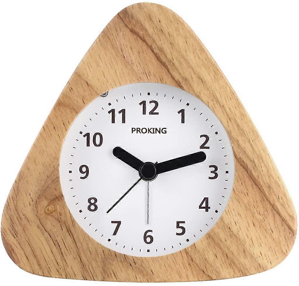 Wooden Alarm Clock Retro Silent Alarm Clock with Light Wooden Alarm Clock