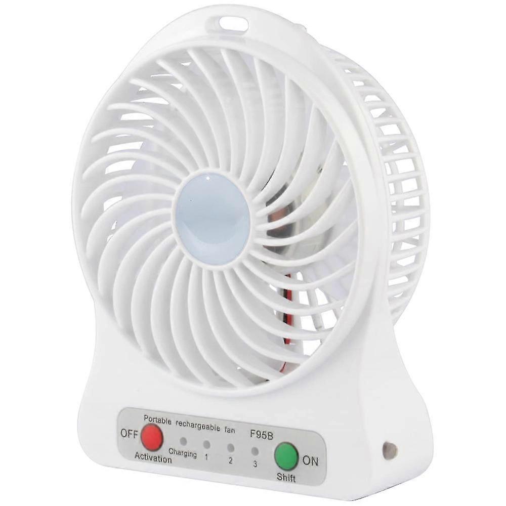 Portable USB Battery Operated Fan with Flashlight, Quiet & Powerful