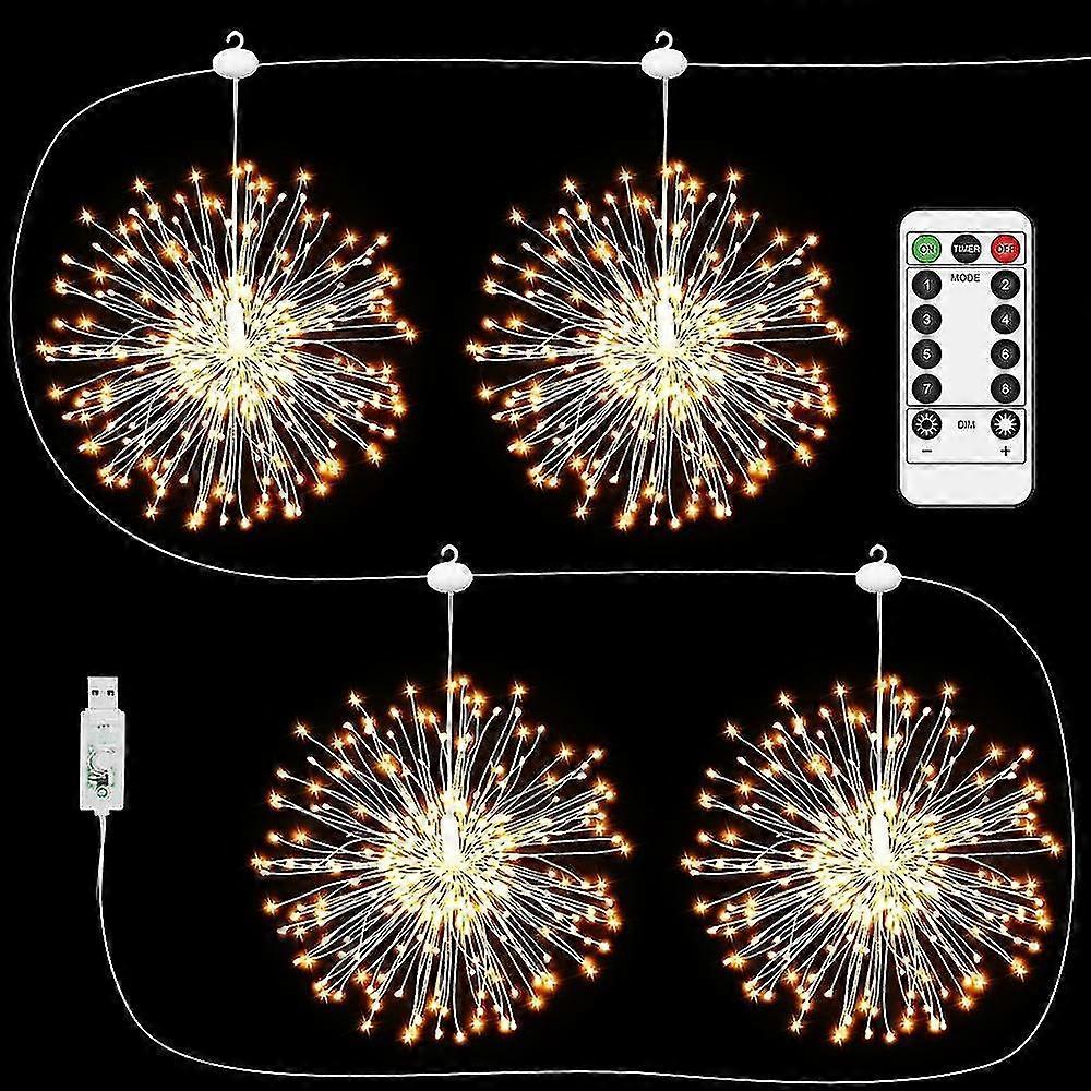 Firework String Lights 480LEDs Christmas Light Outdoor Waterproof USB Powered Remote Control Garden