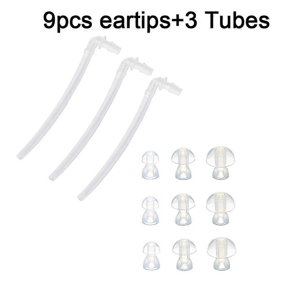 30pcs Ear Plug with 10 Universal Sound Tube for Siemens/Resound/Phonak/Oticon/Signia BTE Hearing Aids Eartips Domes (size S M L)