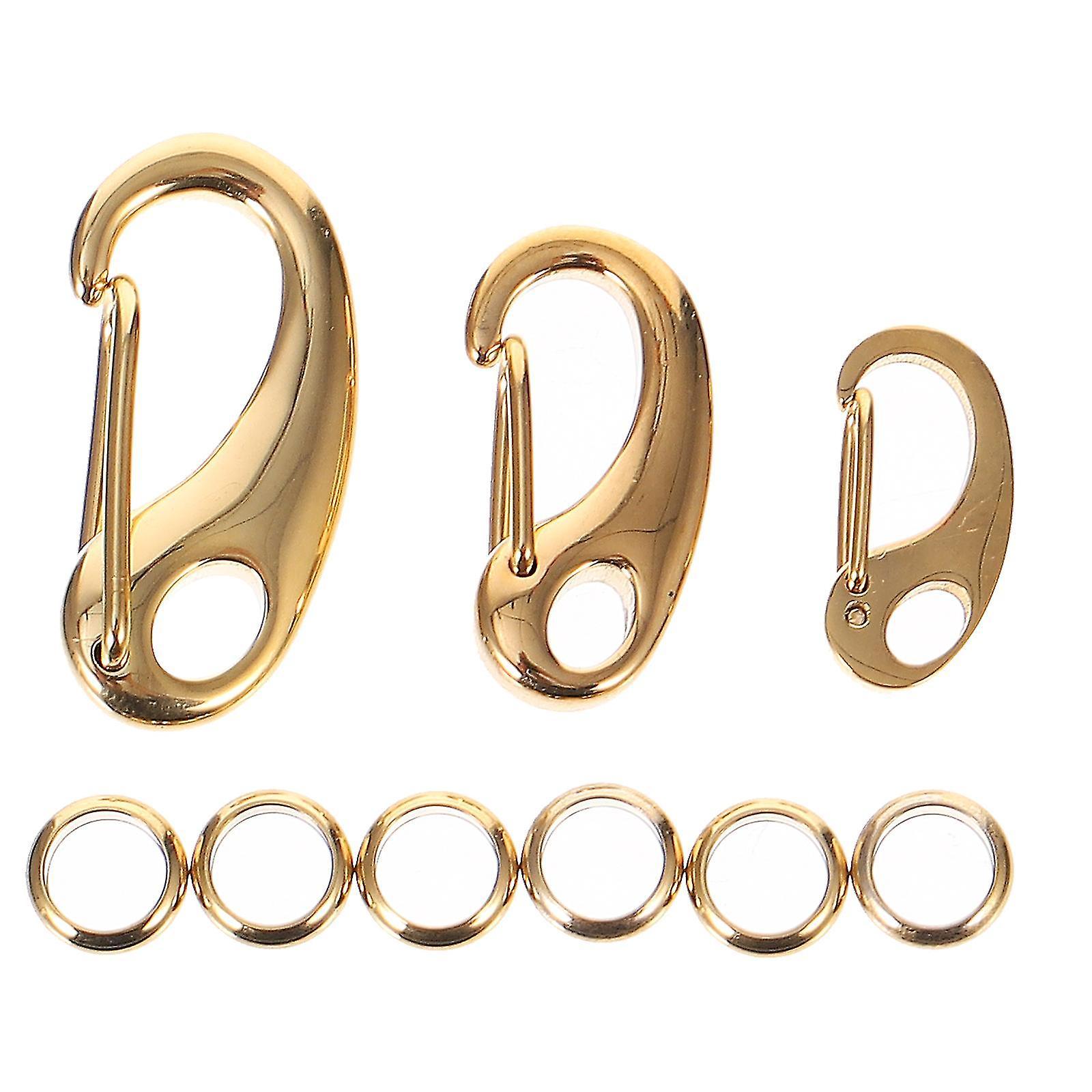 3Pcs Stainless Steel Pet Tag Quick Clip Split Load Hooks with 6Pcs Rings