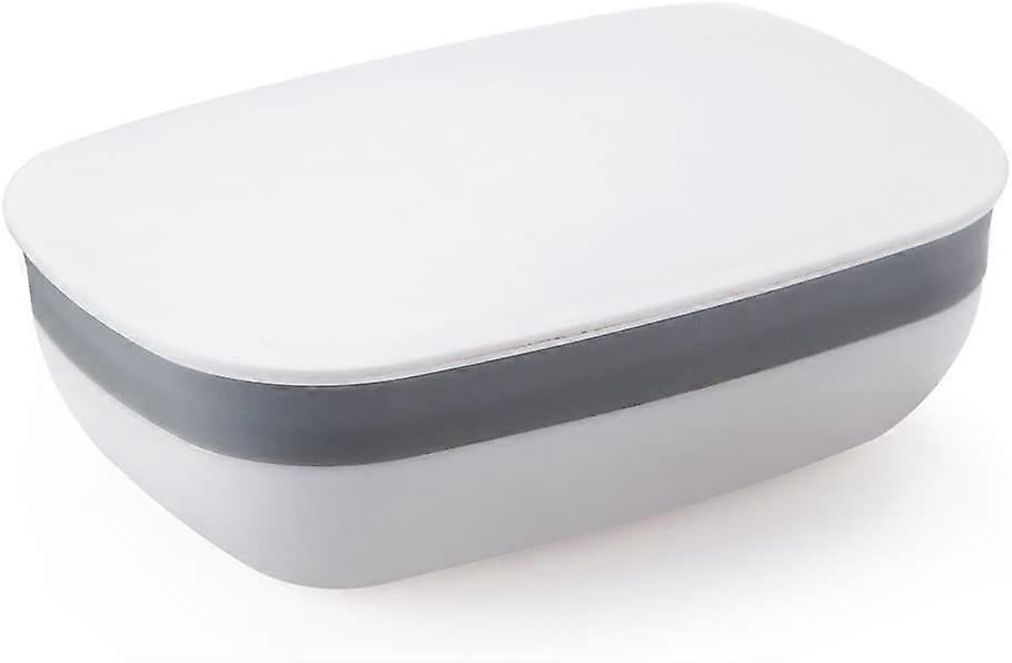Travel Soap Case Box Holder with Strong Sealing, Portable Leak Proof - White