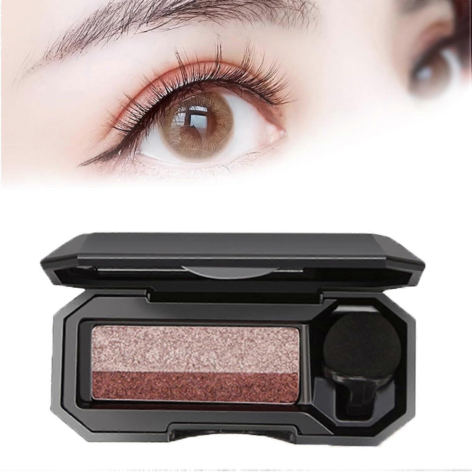Perfect Two-Tone Eyeshadow, Two-Tone Makeup Eyeshadow Waterproof Durable Eyeshadow, Eyeshadow Glitter Double Layer Coloured Gradation Lazy Eyeshadow