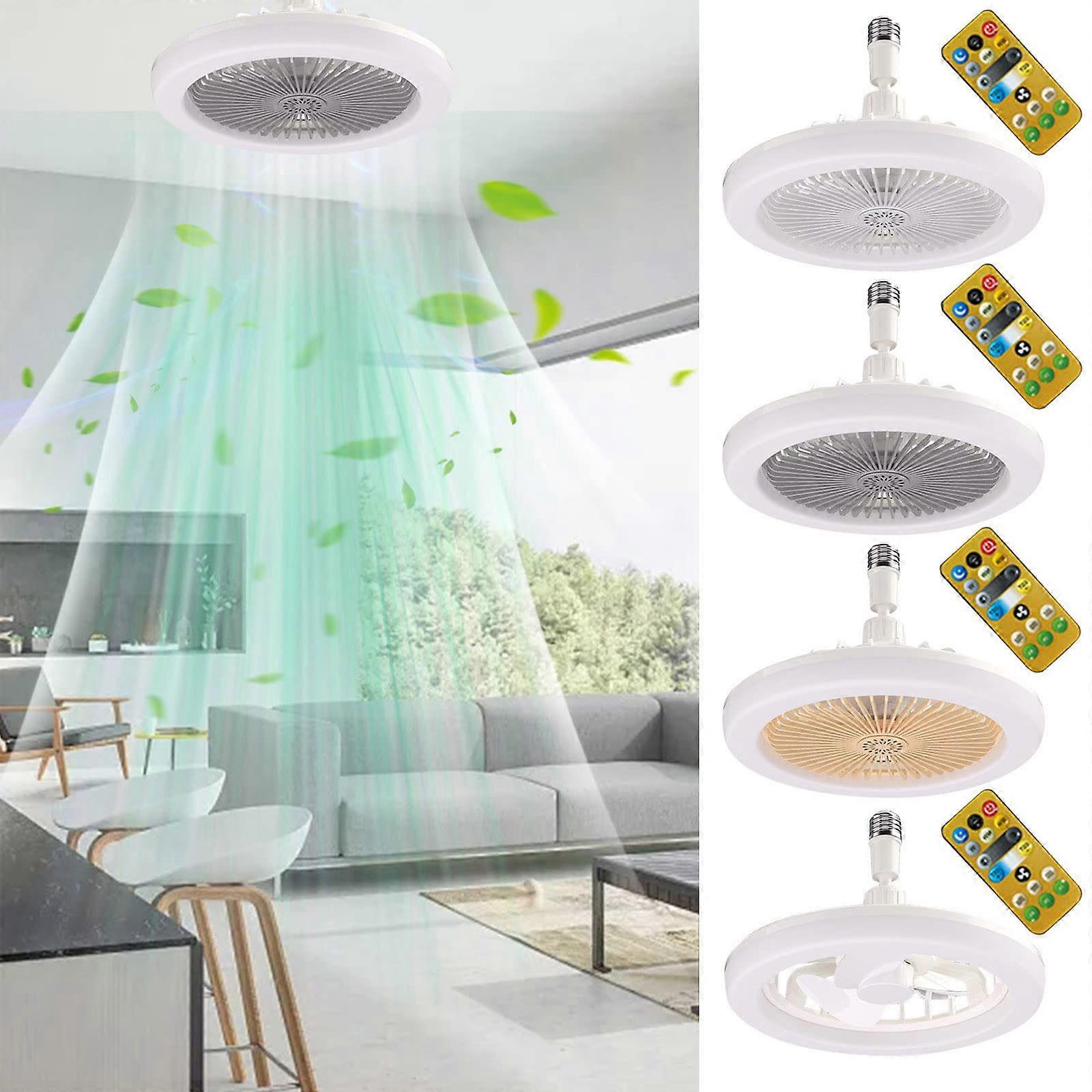 Modern Led Semi Flush Mount Chandelier Ceiling Fan Light Dimmable 3 Speed+remote