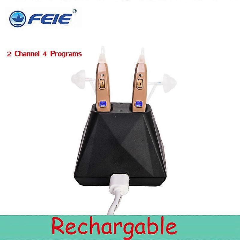 MY-201s Rechargeable Ear Hearing Aid Double Headphone Amplifier 2 channel digital Hearing Aids Ear behind the ear for deaf elde