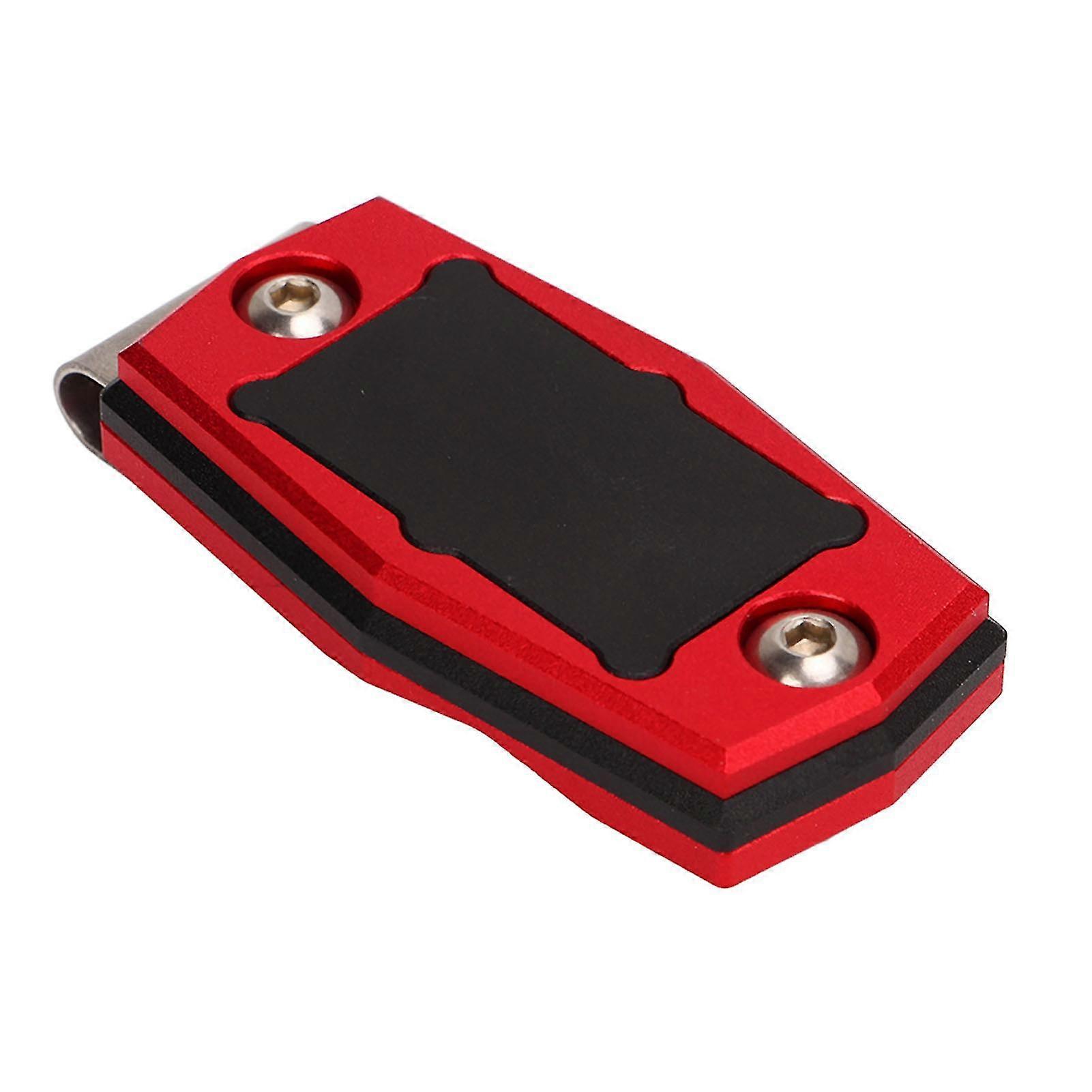 Portable Aluminium Alloy Magnetic Billiards Chalk Holder Case in Red and Black for Billiards Accessories