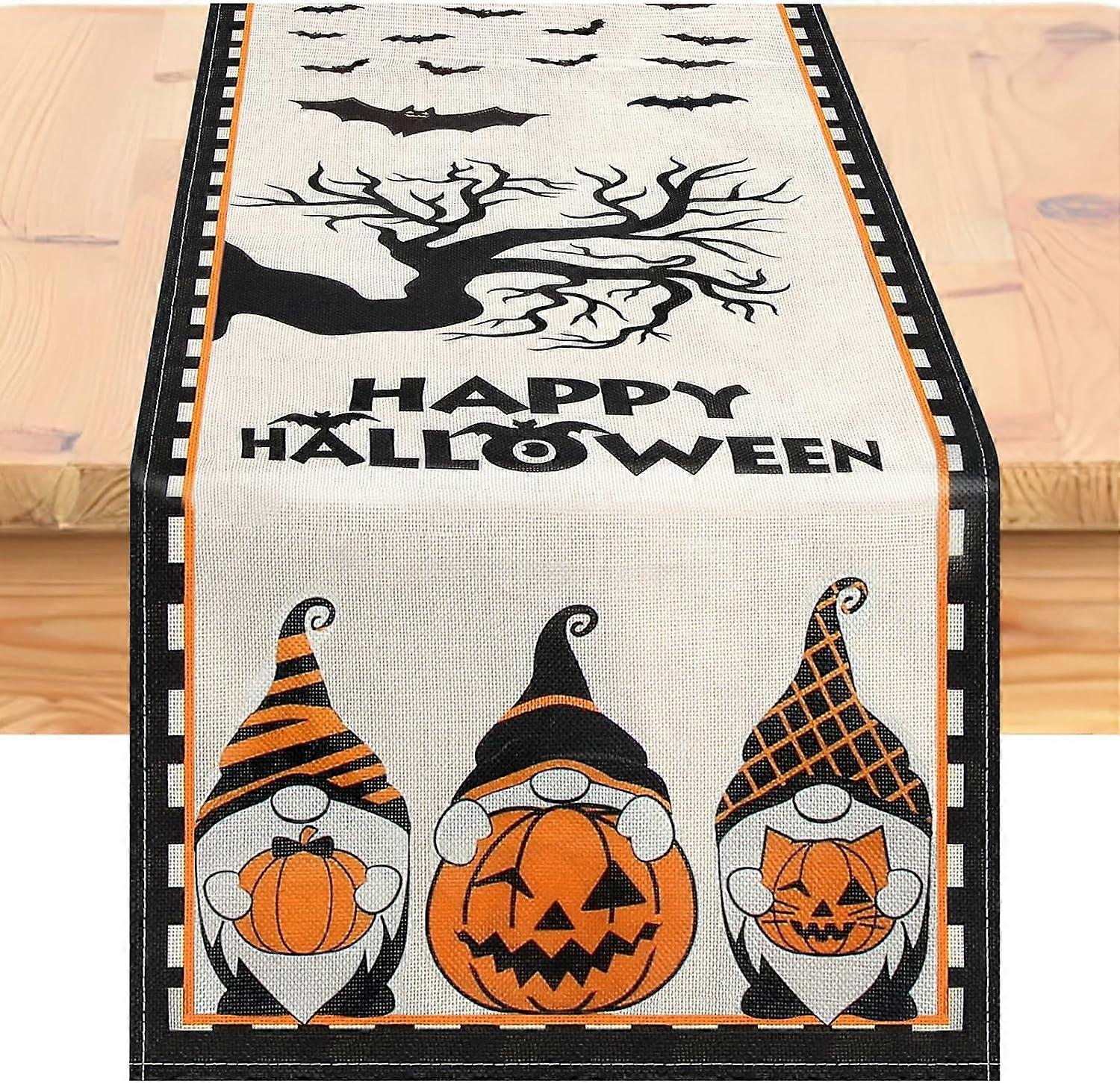 1pc Orange Halloween Table Runner, Kitchen Table Decoration