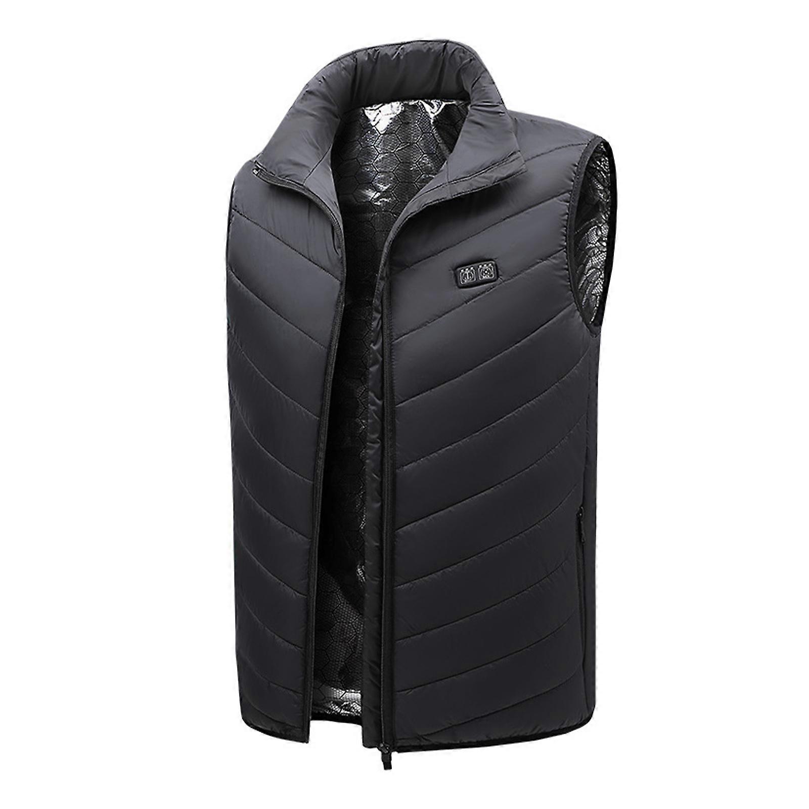 Gilet Chauffant électrique Rechargeable USB Unisexe Gris/noir 4XL | Veste Chauffante Hiver Avec Col Chauffant | Pour Extérieur Et Intérieur - 8