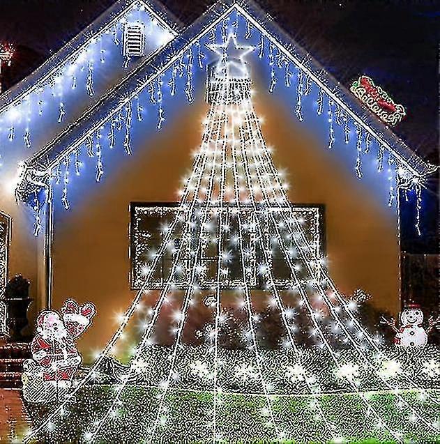 Udendørs julepynt 350 Led Star Lights til juletræ Party Garden