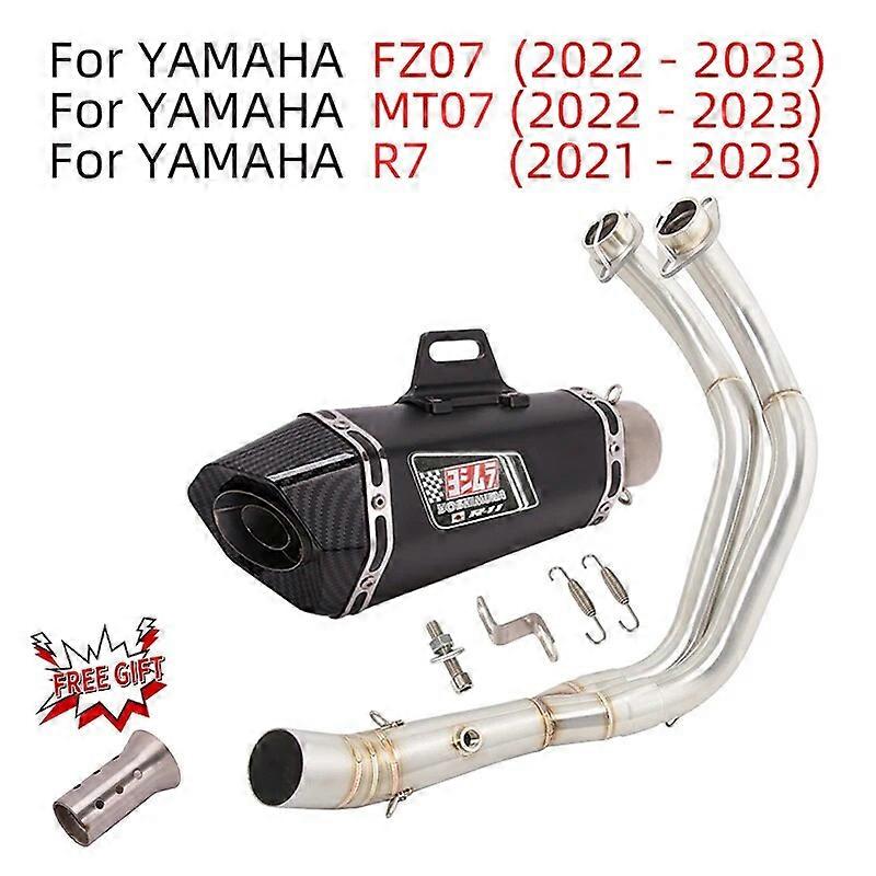 For YAMAHA R7 MT07 FZ07 MT FZ 07 2021 2022 2023 Motorcycle Exhaust Escape Full System Moto Modified Muffler With Front Link Pipe