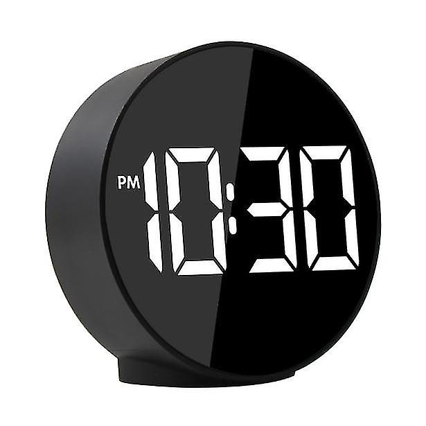Mini Portable Led Electronic Alarm Clock With Sound Control Mirror Alarm Clock With Temperature Display