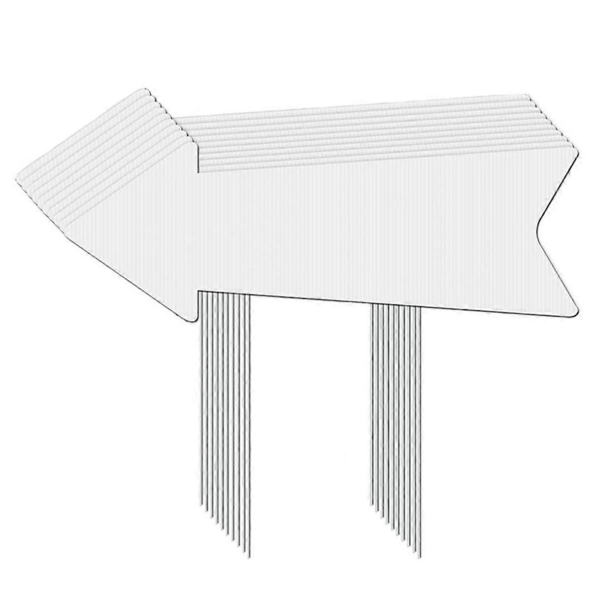 Flèches directionnelles Signes avec piquets, Pack de 4 Panneaux Vierges Panneaux de stationnement en plastique avec flèches Poteau de guidage de pelouse extérieure