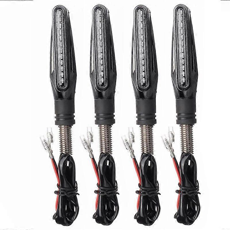 4PCS Universal LED Motorcycle Turn Signal 12v IP68 Waterproof Sequential Amber Flasher Indicator Blinker Rear Lights Accessories