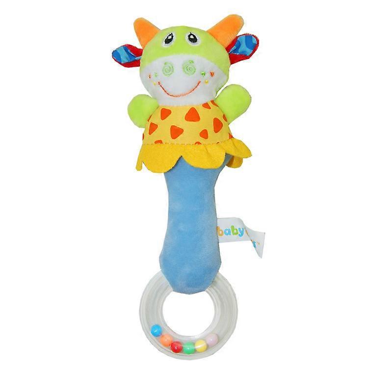 Rattle Toy, Cartoon Animal Rattle Toddler Toy Soft Flock Fabric With Jingle Bell. Rattle For Babies And Toddlers From 3 -12 Months.