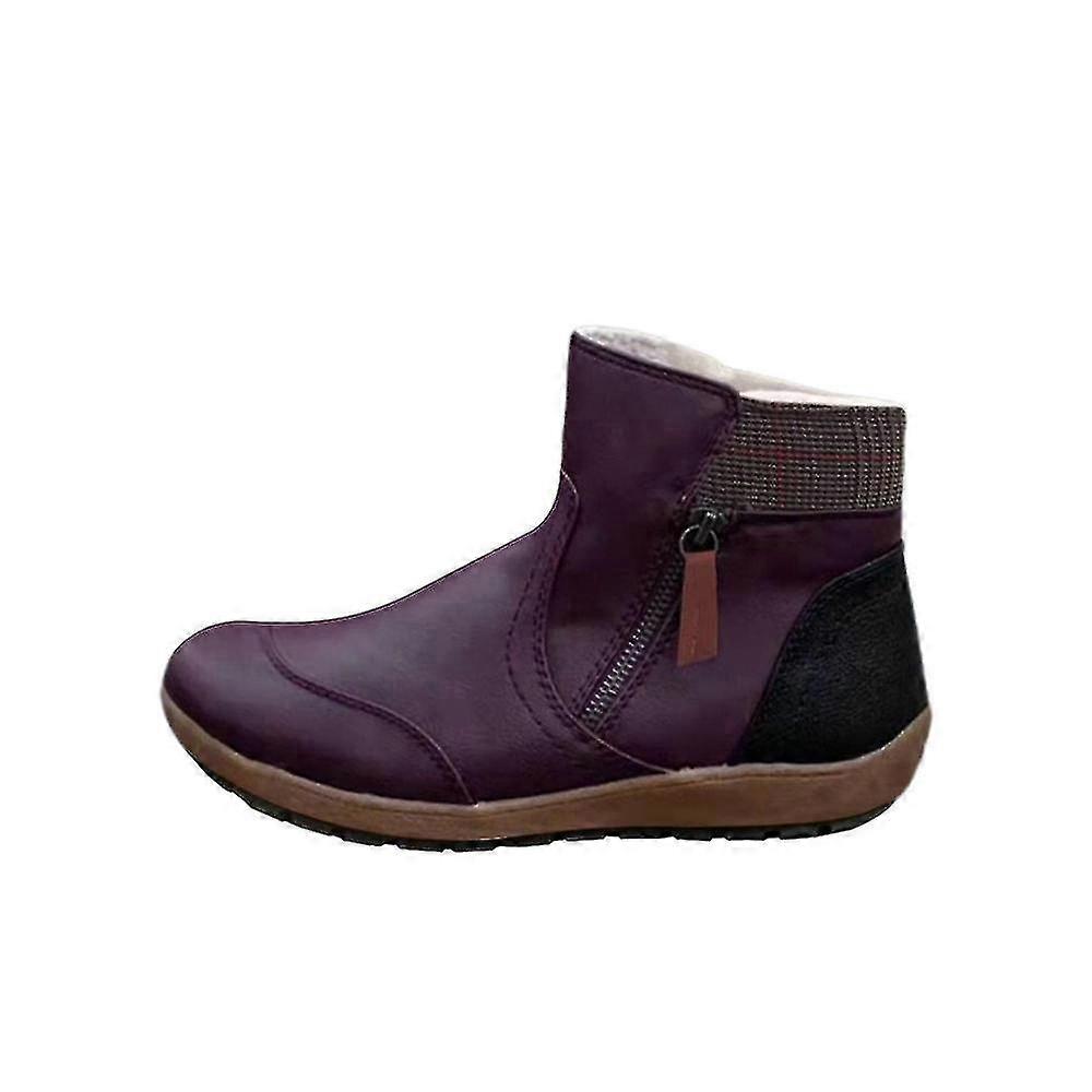 Dámské kotníkové boty Zimní ležérní pohodlné Slip-on ploché boty boty