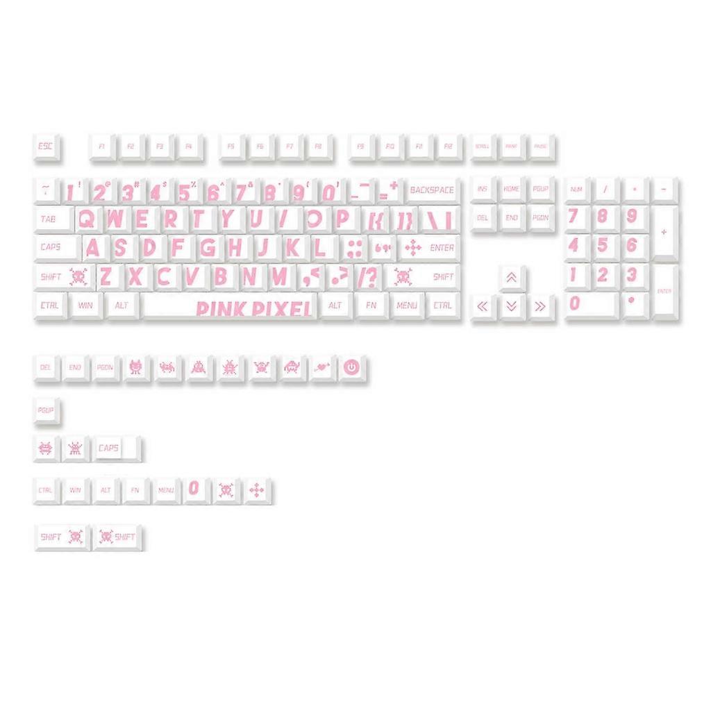 PBT Keycap 129PCS Stora Tecken ROSA Tangenter CherryProfile Stora Tecken