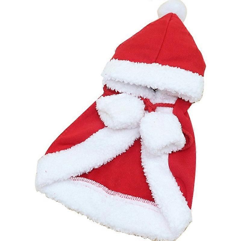 Pet Clothing Christmas Decoration Cute Plush Ears Hooded Bib Red Cape Cape Warm New Year Clothes Universal for Cats and Dogs
