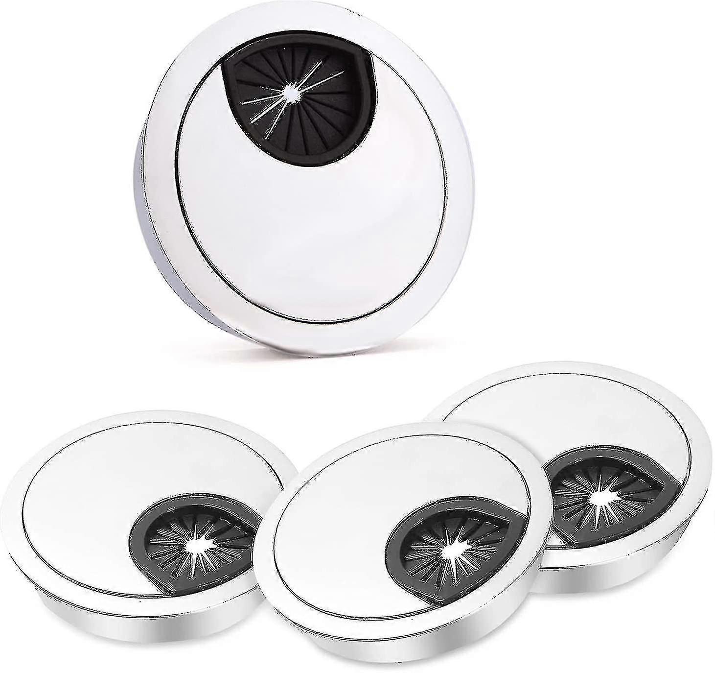 4x 60mm Desk Cable Hole, Desk Table Grommet Cable Tidies Desk Table Computer