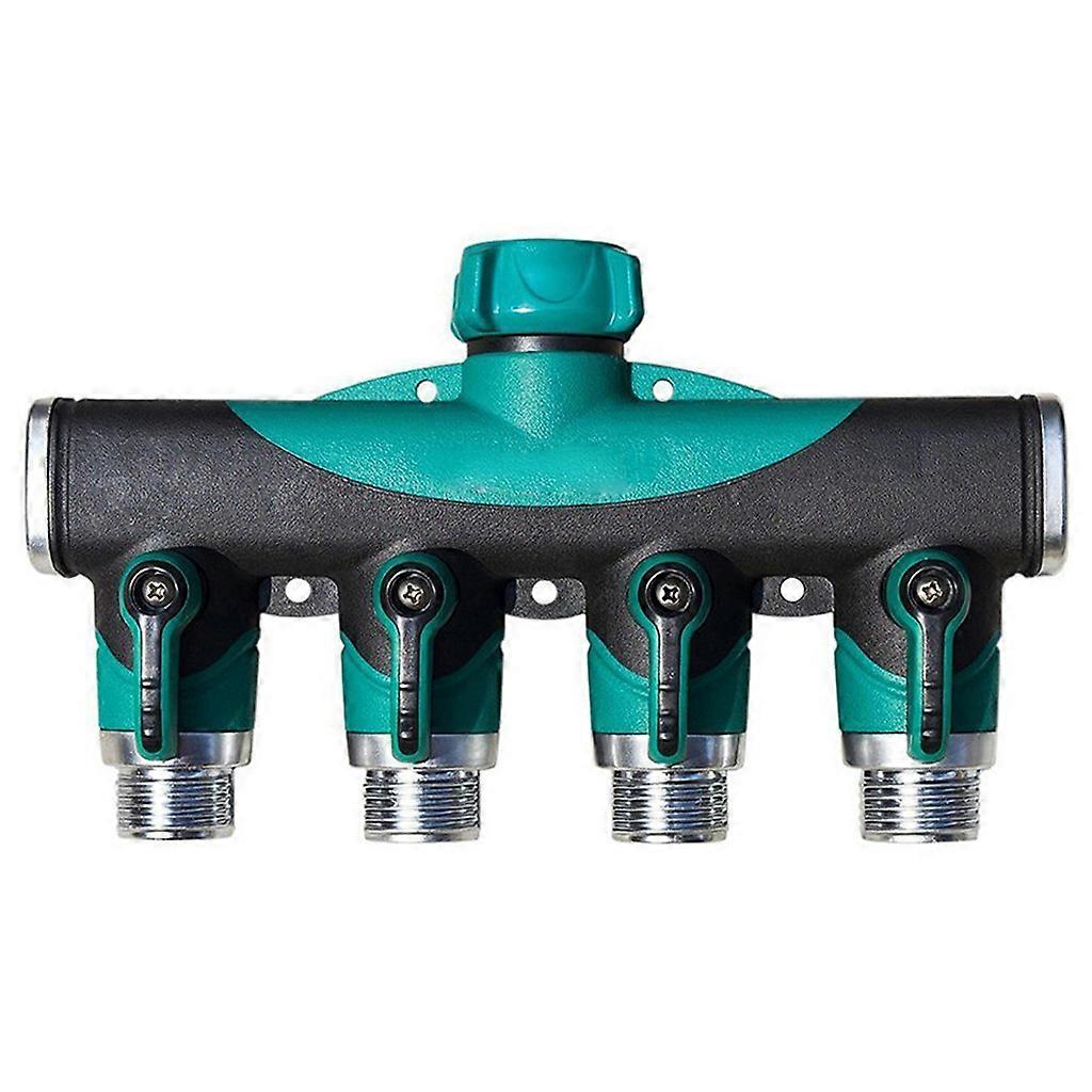 3/4 Inch Thread Brass 4 Way Hose Pipe Splitter Nozzle Switcher Tap Adapter Conne