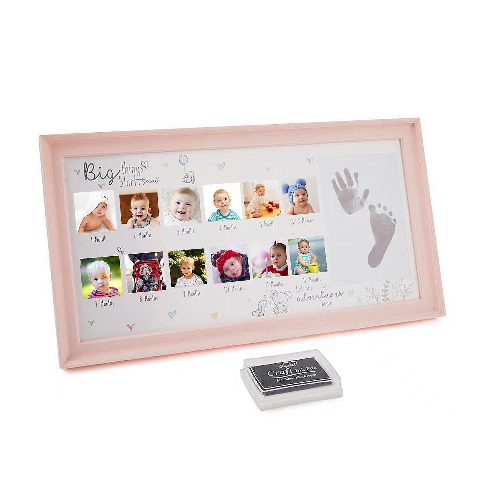 12 Month Picture Frame for baby My First Year Photo Frame Hand feet Casting Kit