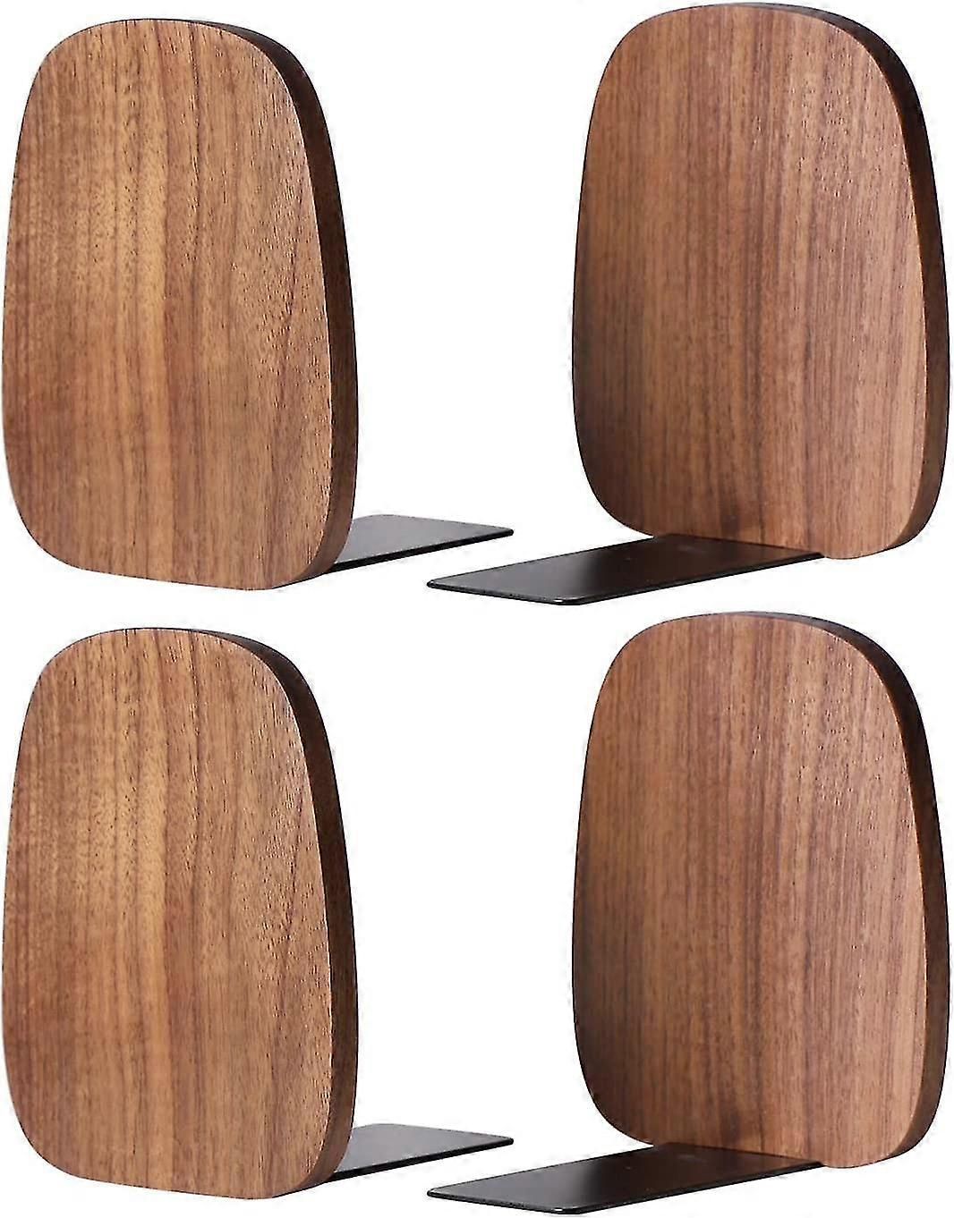 棚の木製ブックエンドサポート、本/ DVD /映画の装飾的なブックエンド14x12x10.8 Cm(クルミ材)-MXBC