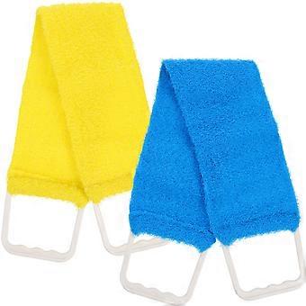 Solid Color Natural Bath Scrubber Rub Towel Massage Strap Double-sided Strength Exfoliate Pull Back Strip Shower Rub Back Belt Bath Towel Spa Towel Ma