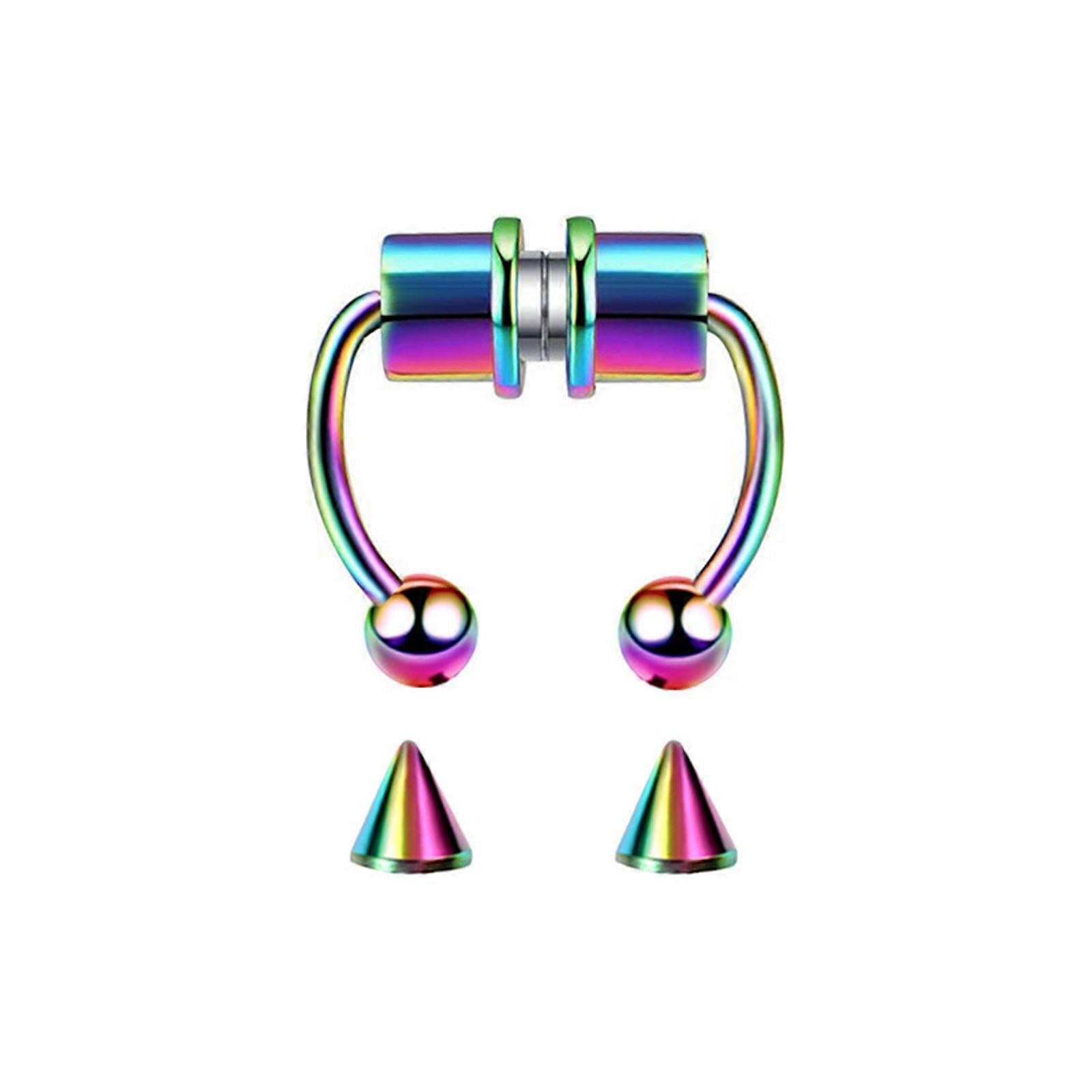 2023 New Fake Nose Rings for Women(Multi-Style) Non Piercing Faux Nose Septum Magnetic Cuffs