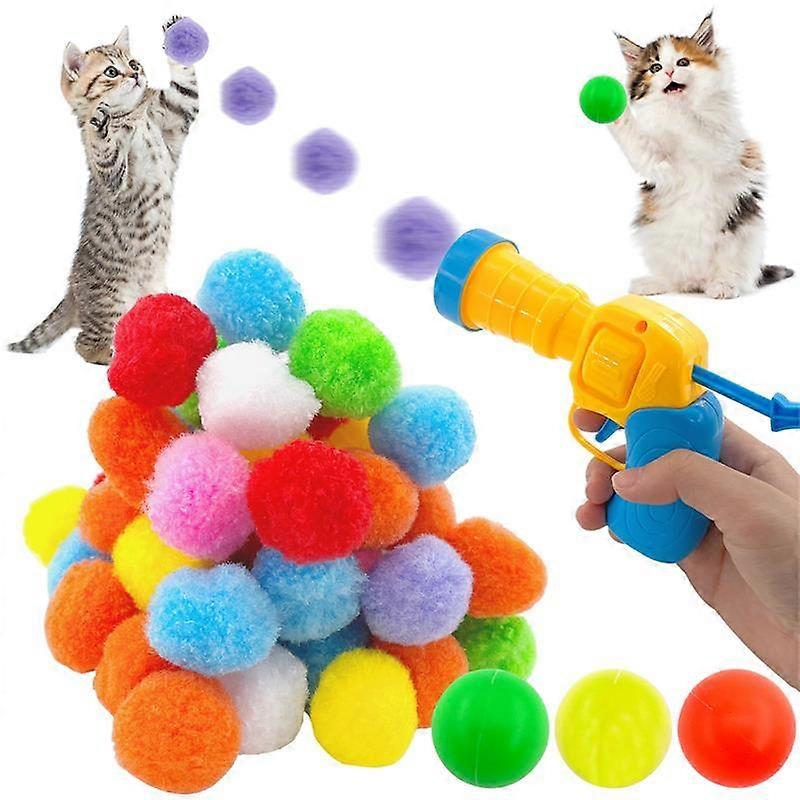 Cat Toy Ball, Interactive Launch Training Cat Toy, Interactive Silent Stretch Ball