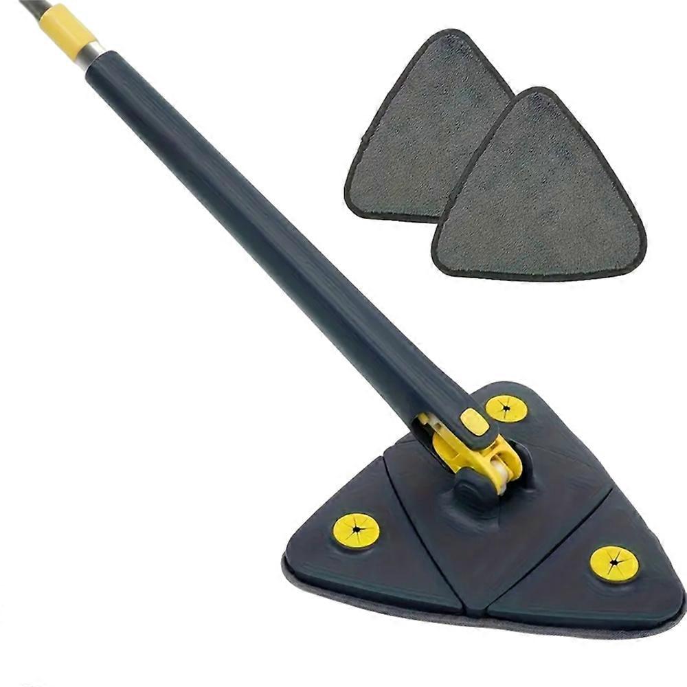 Triangle 360 Rotating Cleaning Mop, Long Handle Floor Mop With 3 Mop Cloth