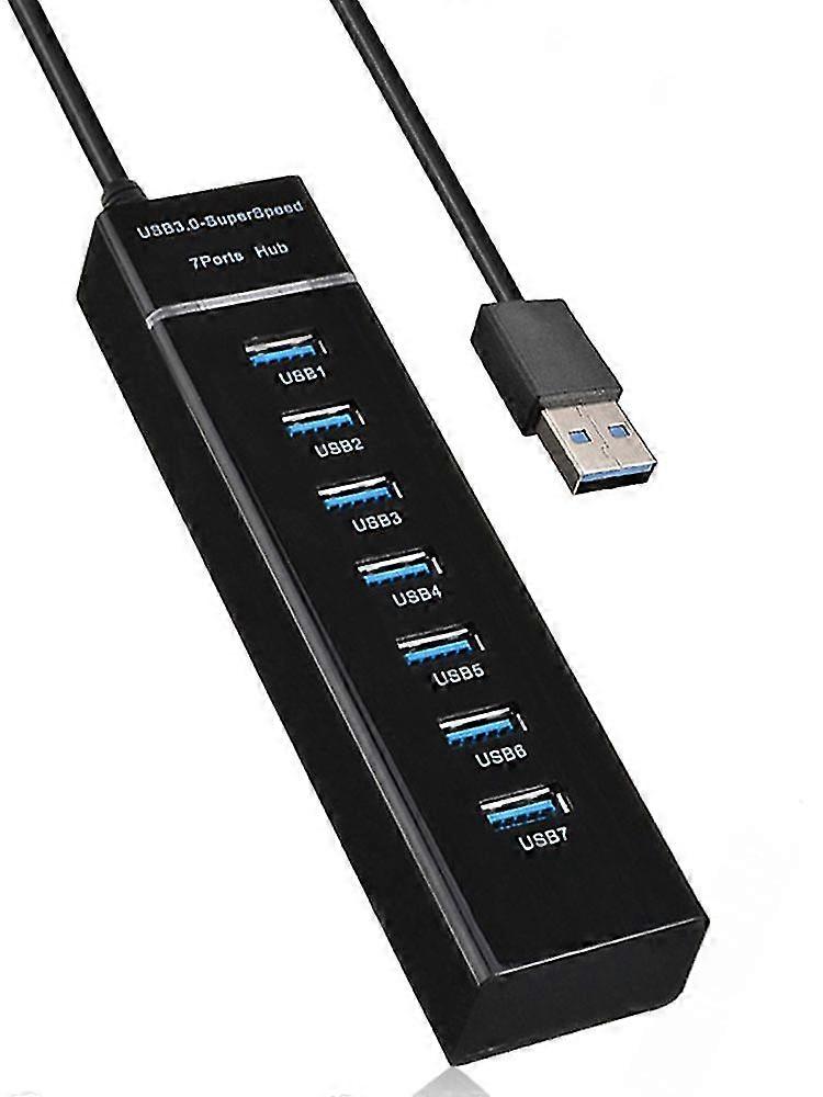 Led Lights Adapter Socket Usb Hub Convenient 7 Port Abs High Speed For