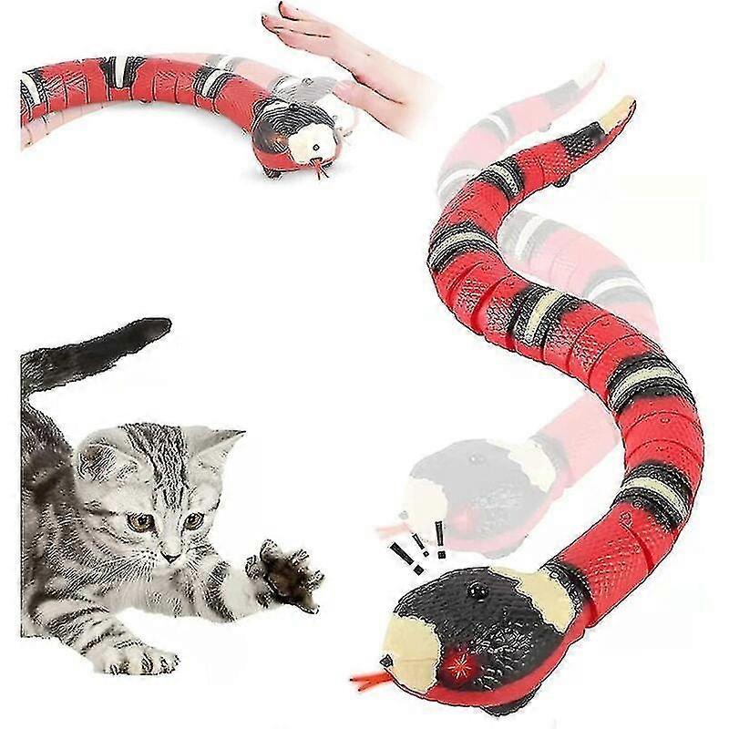 Interactive Cat Toy, Smart Sensing Snake, Moving, Rechargeable, Automatically Senses Obstacles And Escape