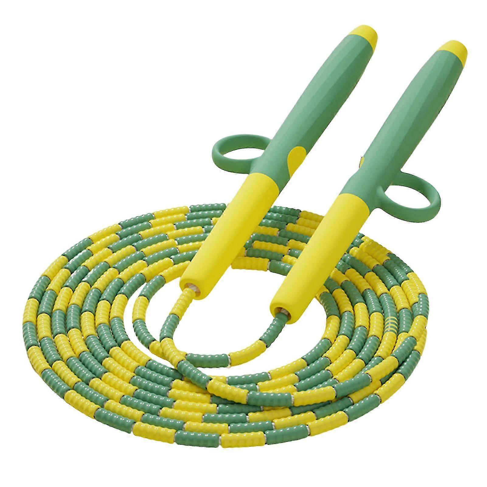 Comfortable Grip Ring Design Non-slip Handle Adjustable Bamboo Skipping Rope Anti-winding Soft Bead Jump Rope Fitness Equipment