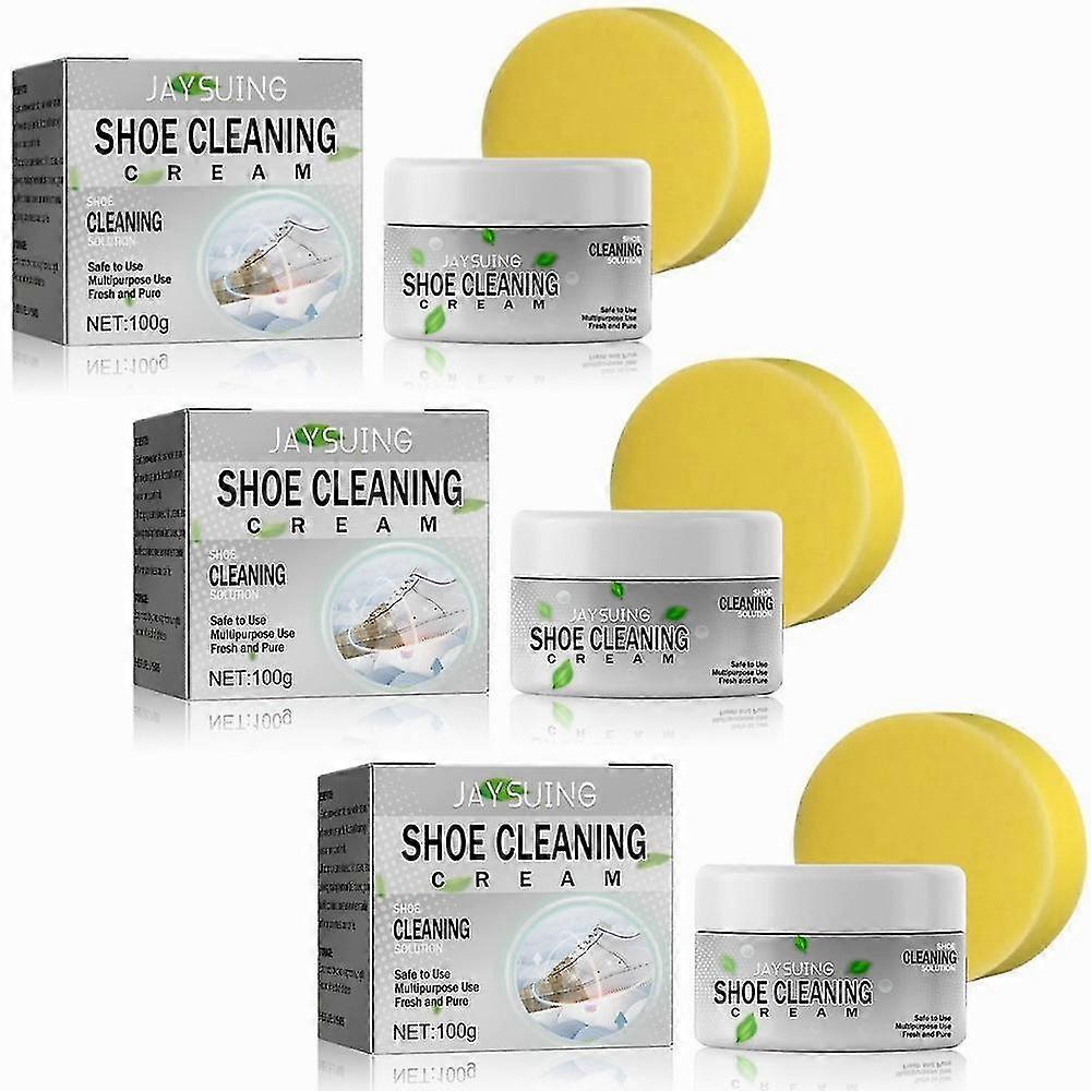 3 قطع جديدة 100 جرام كريم تنظيف الأحذية البيضاء متعددة الوظائف صيانة رياضية تفتيح