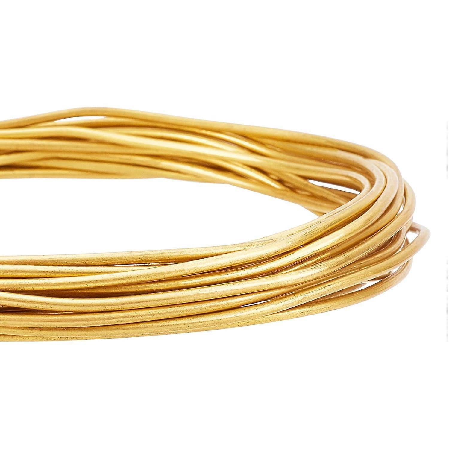 12 Gauge 16.4 Feet Round Raw Copper Wire Gold Brass Wire for Beading Craft and Jewelry Making DIY