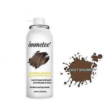 75ml Hair Dyeing Spray Temporary Hair Color Spray Natural Cover White Hair Lasting Instant Effect Hairdressing Tool  light brown382