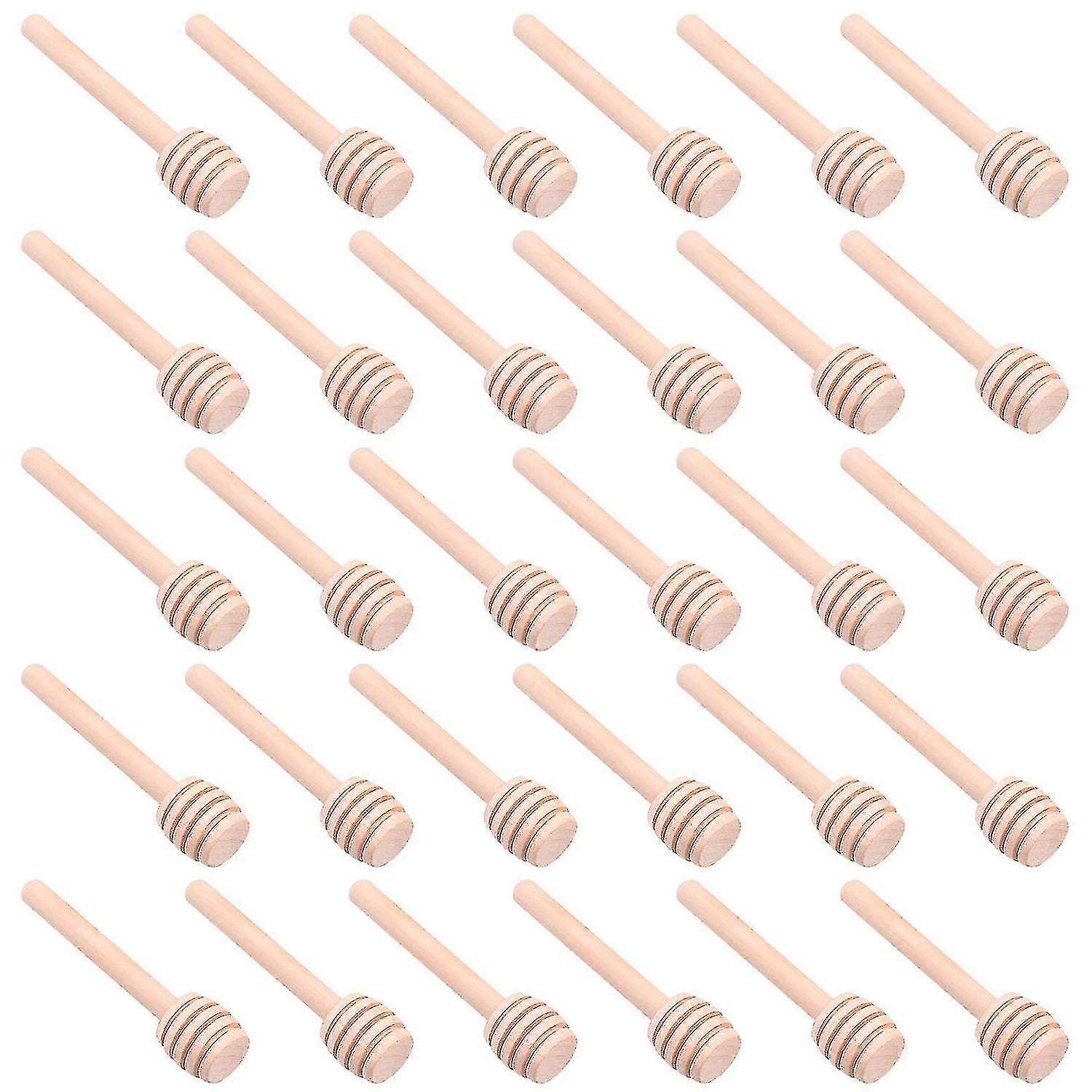 30 Pcs Mini Wood Honey Dipper Stis, servidor de 3 polegadas para frasco de mel dispensar mel de garoa